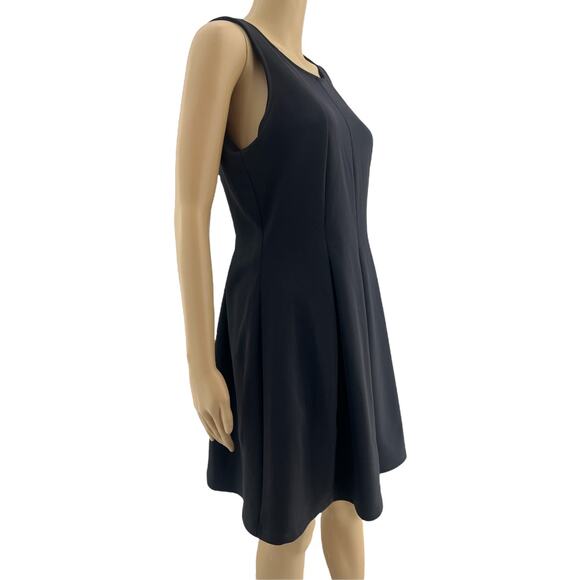 Bar III LARGE Black Sleeveless Pleated Fit & Flare Mini Dress - Picture 4 of 6